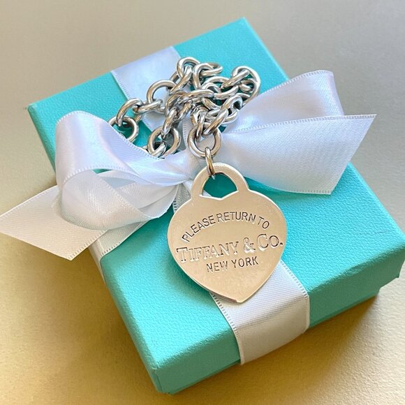 Tiffany & Co. XL Heart Bracelet Silver Extra Large RTT Return To Tiffany - Picture 1 of 10